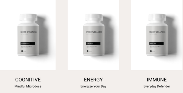 Spore Wellness Mikrodosierungs-Pilzkapseln – Das Mikropaket (kognitiv, energiereich und immun)