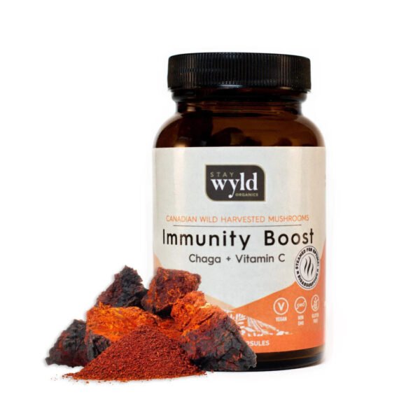 Stay Wyld Organics – Chaga Immunity Boost Pilzkapseln (60er-Flasche)